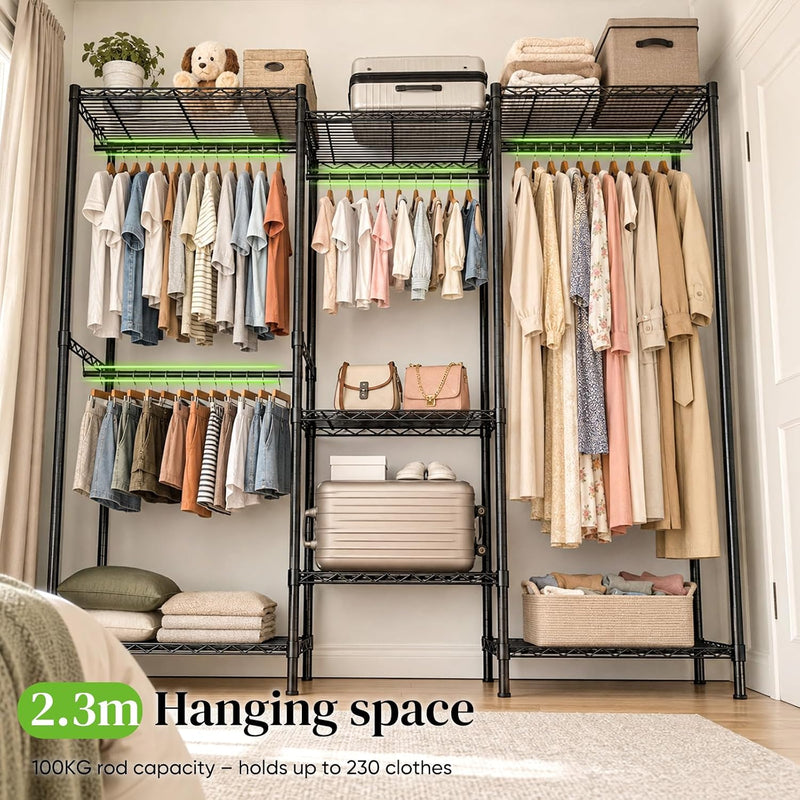 Freestanding Metal Open Wardrobe