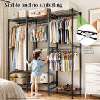 Freestanding Metal Open Wardrobe
