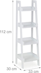 Freestanding Shelf with 4 Levels Ladder Rack