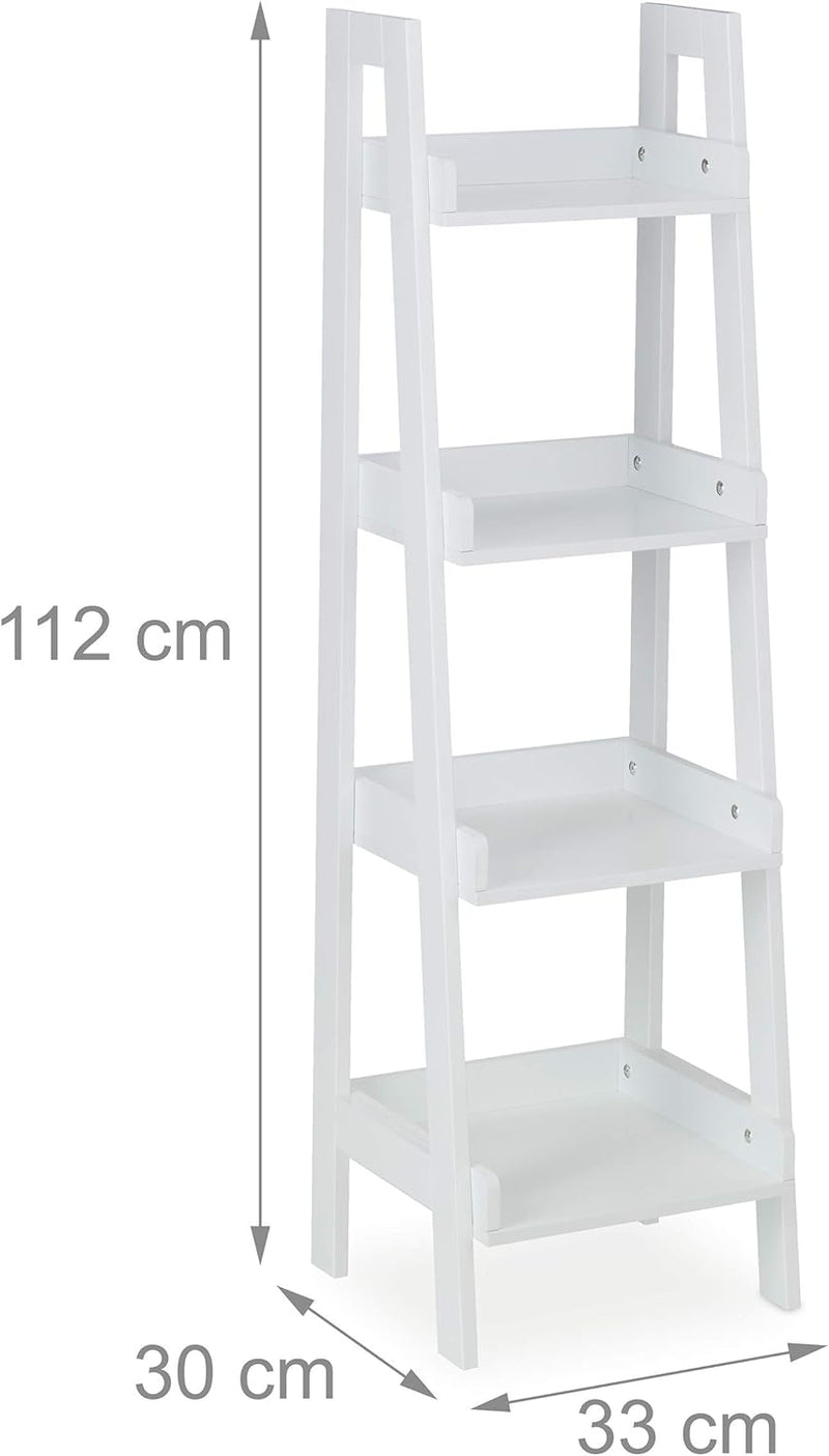 Freestanding Shelf with 4 Levels Ladder Rack