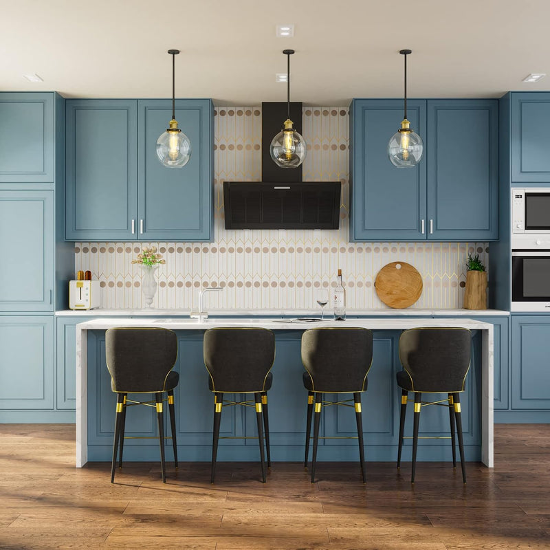 Frideko Pendant Light Vintage Glass Clear Kitchen Island (2 Pack)