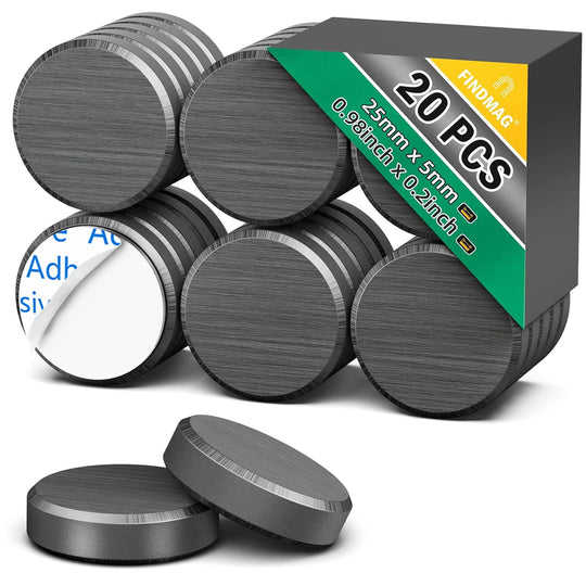 Fridge Magnets Disc for Crafts Ceramic Magnet (20 Pack)