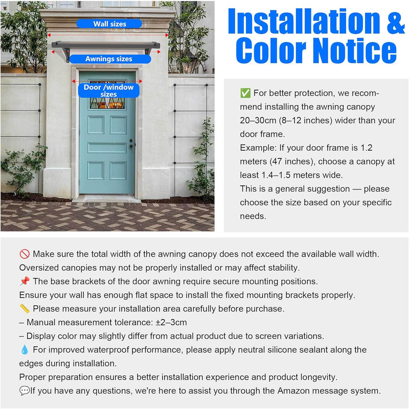 Front Door Canopy Outdoor Awning Window Patio