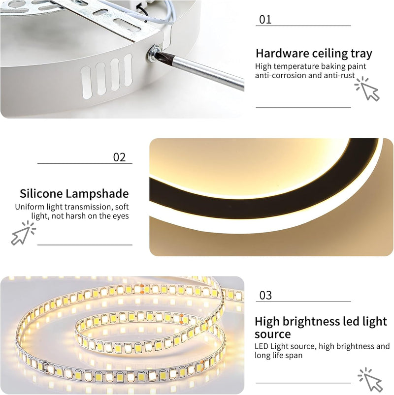 Full Spectrum Ceiling Light Modern Round LED