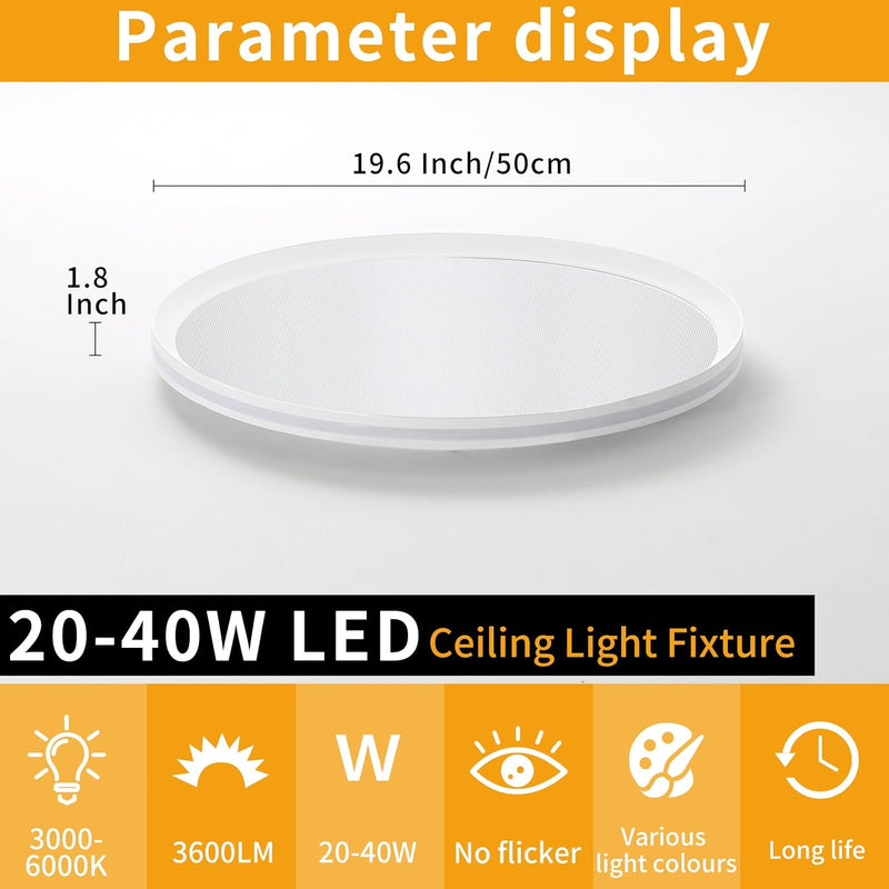 Full Spectrum Ceiling Light Modern Round LED