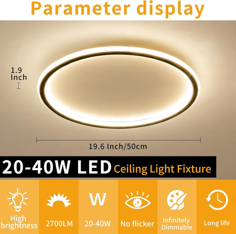 Full Spectrum Ceiling Light Modern Round LED