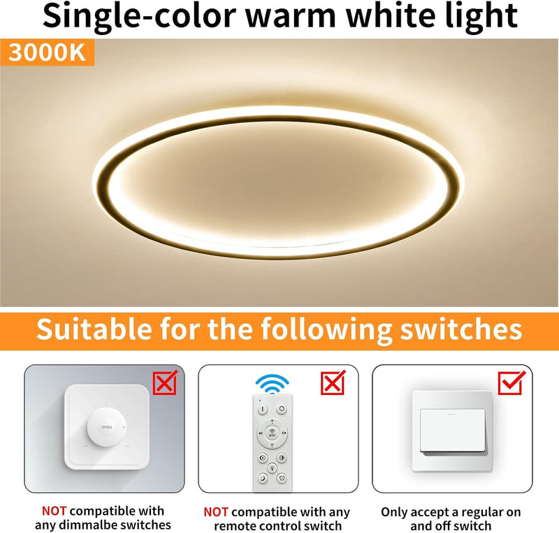 Full Spectrum Ceiling Light Modern Round LED