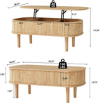 Fully Assembled Fluted Lift Top Coffee Table