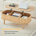 Fully Assembled Fluted Lift Top Coffee Table