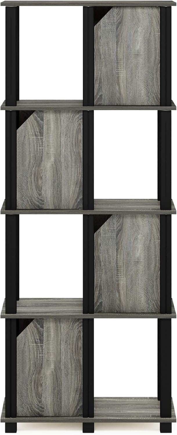5-Tier Storage Shelf with 4 Doors French Oak