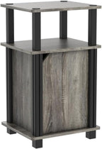 Furinno Just Side Table 3-Tier End with Door (Set of 2)