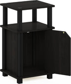 Furinno Just Side Table 3-Tier End with Door (Set of 2)