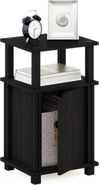 Furinno Just Side Table 3-Tier End with Door (Set of 2)