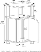 Furinno Just Side Table 3-Tier End with Door (Set of 2)
