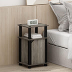 Furinno Just Side Table 3-Tier End with Door (Set of 2)