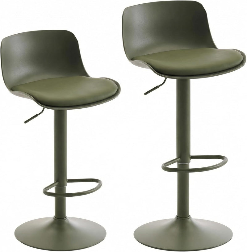Furniture Polypropylene Bar Stools with Adjustable Height (Set of 2)