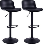 Furniture Polypropylene Bar Stools with Adjustable Height (Set of 2)