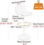 Furniture Polypropylene Bar Stools with Adjustable Height (Set of 2)