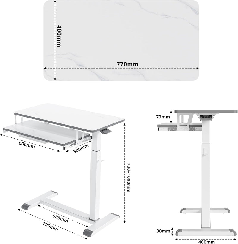 Mobile Standing Desk Upgrade Computer Workstation with Keyboard