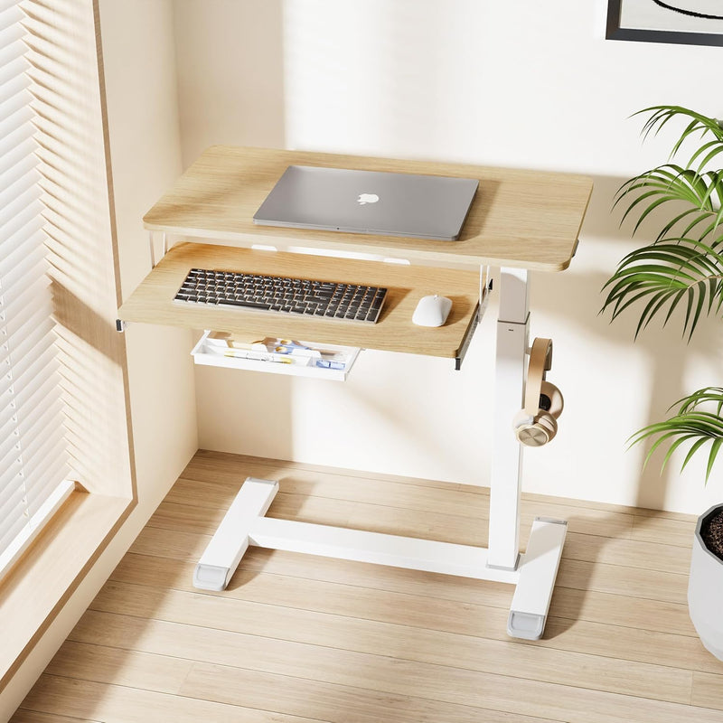 Mobile Standing Desk Upgrade Computer Workstation with Keyboard