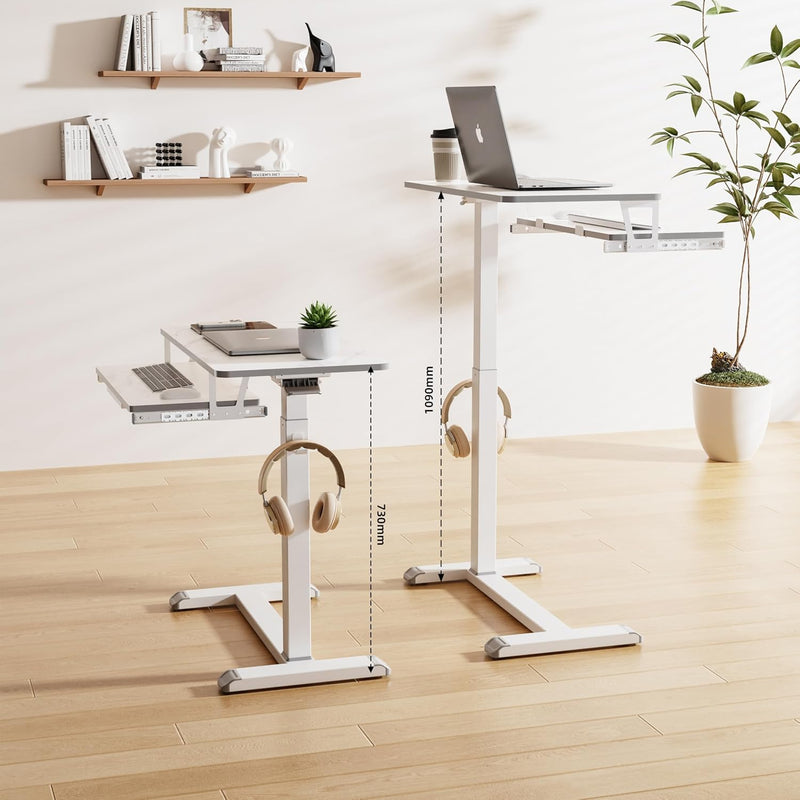 Mobile Standing Desk Upgrade Computer Workstation with Keyboard