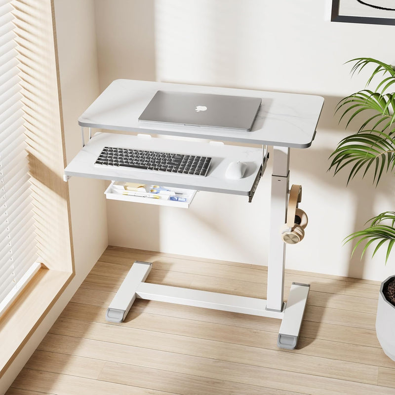Mobile Standing Desk Upgrade Computer Workstation with Keyboard