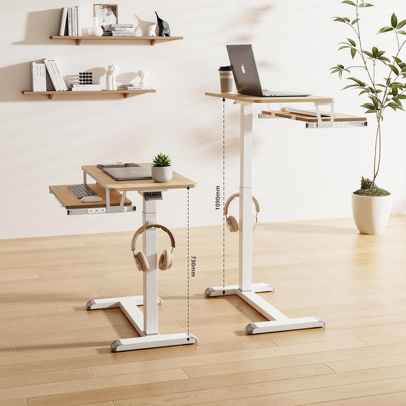 Mobile Standing Desk Upgrade Computer Workstation with Keyboard