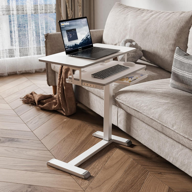 Mobile Standing Desk Upgrade Computer Workstation with Keyboard
