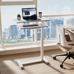 Mobile Standing Desk Upgrade Computer Workstation with Keyboard