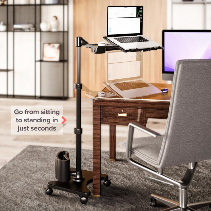 G2 Deluxe Rolling Laptop Stand Height-Adjustable Desk
