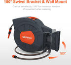 G301-25 Retractable Garden Hose Reel Wall Mounted 25m+2m
