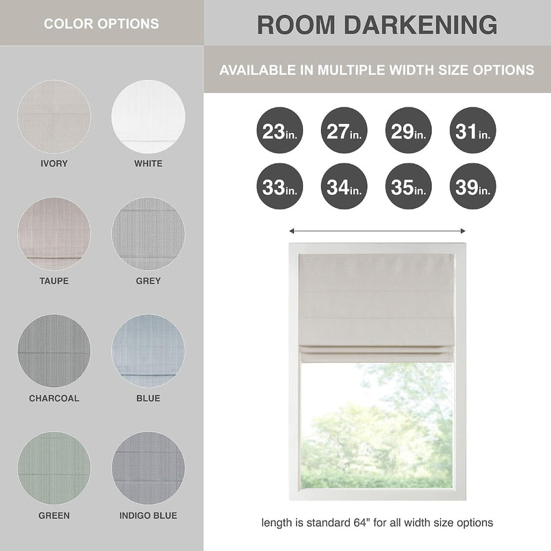 Galen Cordless Roman Shades Fabric Privacy Single Panel