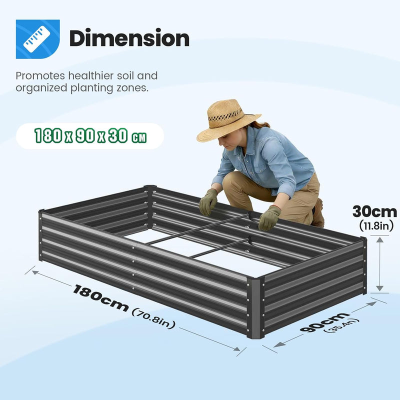 Galvanized Metal Raised Garden Bed Bottomless Planter Box