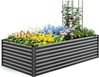 Galvanized Metal Raised Garden Bed Bottomless Planter Box
