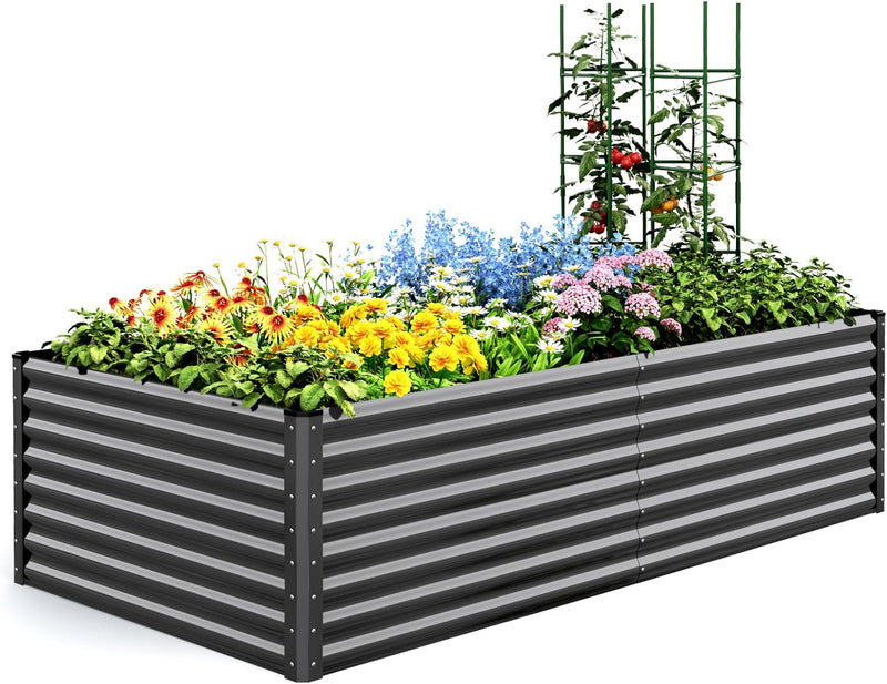 Galvanized Metal Raised Garden Bed Bottomless Planter Box