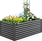 Galvanized Metal Raised Garden Bed Bottomless Planter Box
