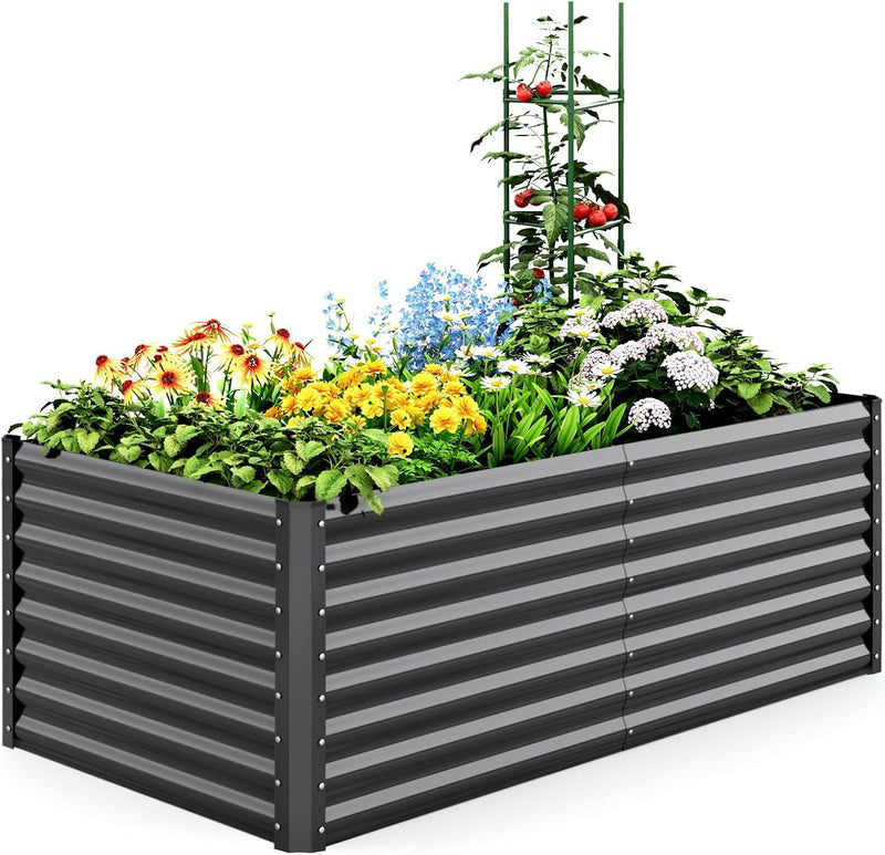 Galvanized Metal Raised Garden Bed Bottomless Planter Box
