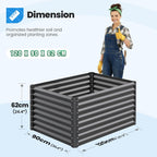 Galvanized Metal Raised Garden Bed Bottomless Planter Box