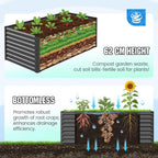 Galvanized Metal Raised Garden Bed Bottomless Planter Box