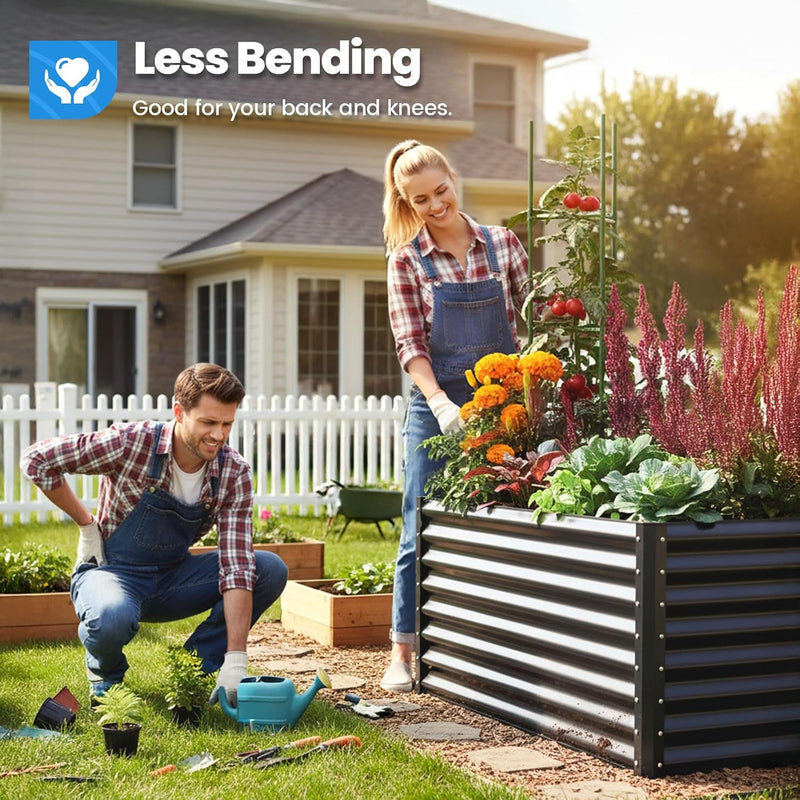 Galvanized Metal Raised Garden Bed Bottomless Planter Box