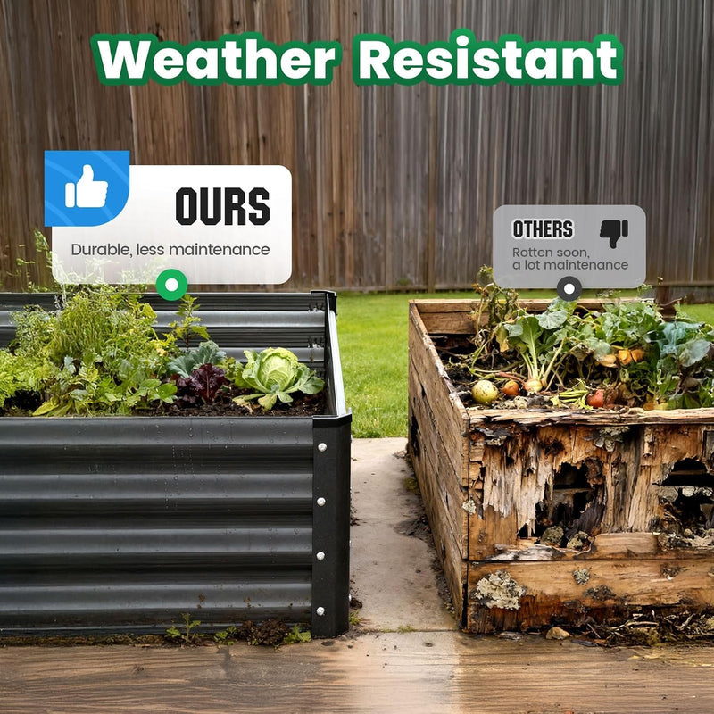 Galvanized Metal Raised Garden Bed Bottomless Planter Box
