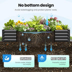 Galvanized Metal Raised Garden Bed Bottomless Planter Box