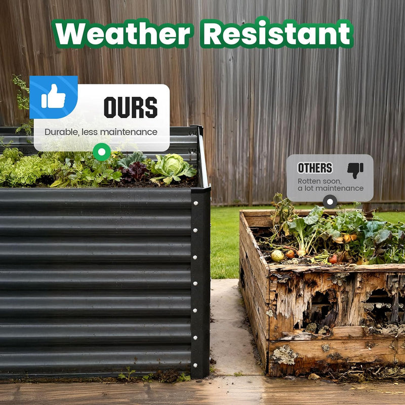 Galvanized Metal Raised Garden Bed Bottomless Planter Box