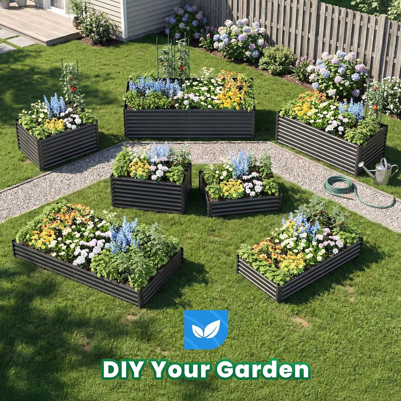 Galvanized Metal Raised Garden Bed Bottomless Planter Box