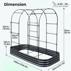 Galvanized Metal Raised Garden Bed with Trellis