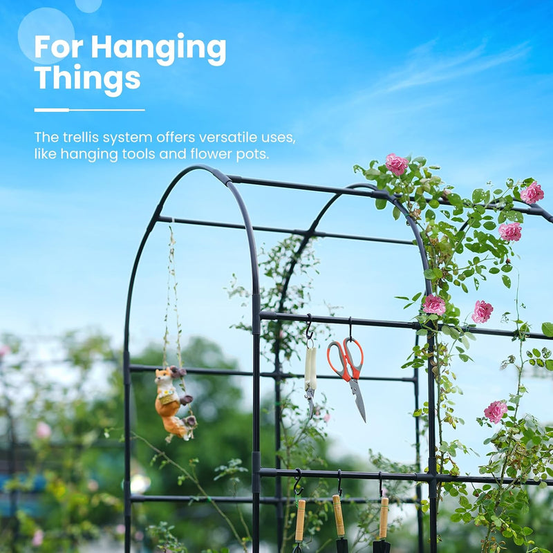 Galvanized Metal Raised Garden Bed with Trellis