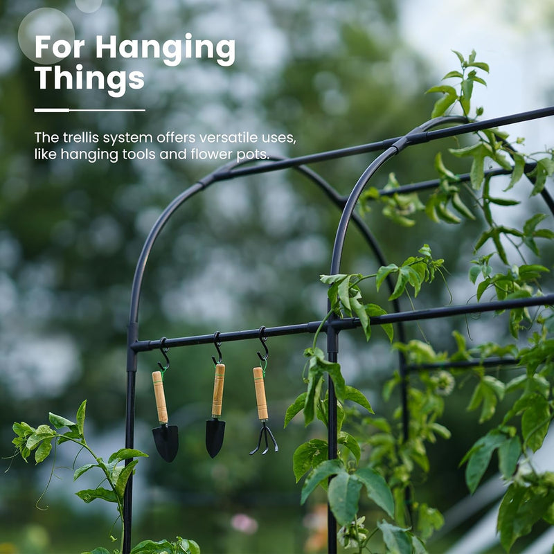 Galvanized Metal Raised Garden Bed with Trellis