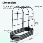 Galvanized Metal Raised Garden Bed with Trellis