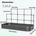 Galvanized Metal Raised Garden Bed with Trellis