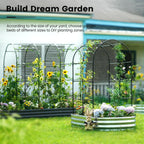 Galvanized Metal Raised Garden Bed with Trellis
